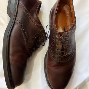 Johnston & Murphy wingtip brown leather loafer sole made in Italy Mens size 11